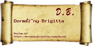 Dormány Brigitta névjegykártya